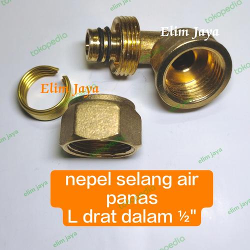 Jual nepel selang air panas // sambungan selang Water Heater bahan Kuningan  - Sok drat dalam - Jakarta Timur - Elim Jaya | Tokopedia