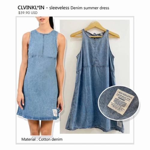 Jual Ck Chambray sleeveless dress - Kab 