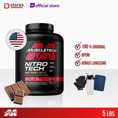 Gambar Muscletech Nitrotech Whey Gold 5.5lb Whey Protein Isolate Bstores - Chocolate dari BSTORES Tokopedia