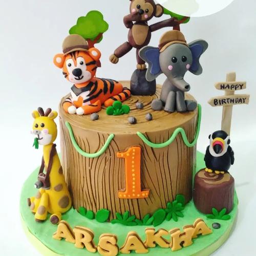 Jual kue ulang tahun anak / cake animals / cake birthday / fondant cake