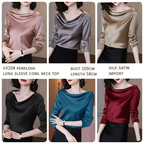 Jual Penelova Long Sleeve Cowl Neck Top 