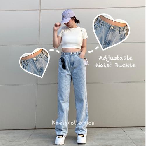 Light Blue Baggy Highwaist Kait Celana 