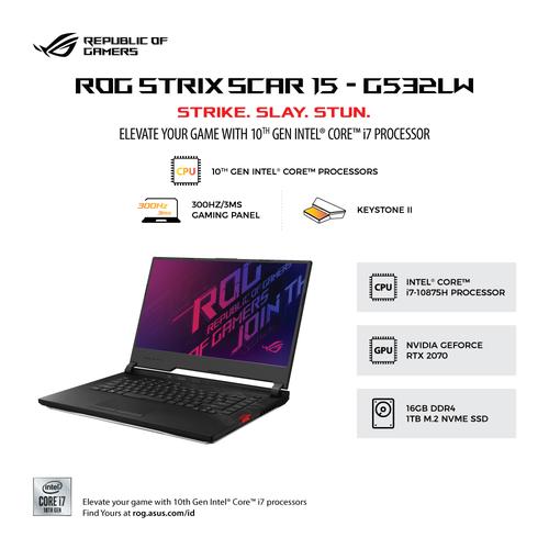 Jual Asus ROG Strix SCAR G532LW-I7R7C6T /Core i7-10875H/16GB/1TB