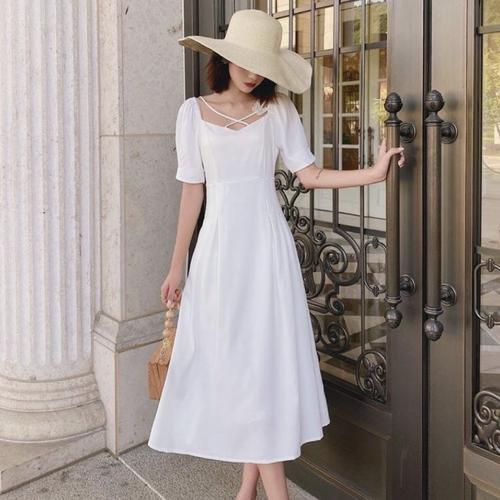 Jual PARTY DRESS CASUAL MIDI WHITE 
