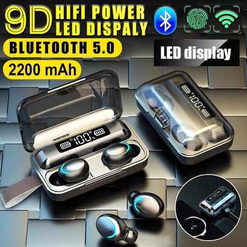 Headset Bluetooth TWS F9-5 LED Smart 