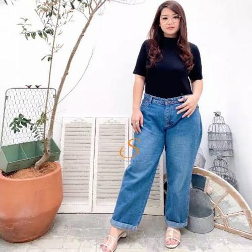 Jual Baggy Boyfriend Jeans Wanita Jumbo 