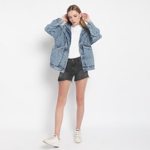 Jual Jaket Jeans Denim Cewek Oversize Jumbo 2XL Kantong Besar Distro - Biru  - Kota Tangerang Selatan - Lisakim | Tokopedia