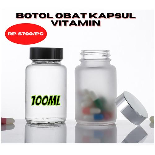 Jual Botol Obat Botol Kapsul Botol Multivitamin Botol kaca 100ml ...