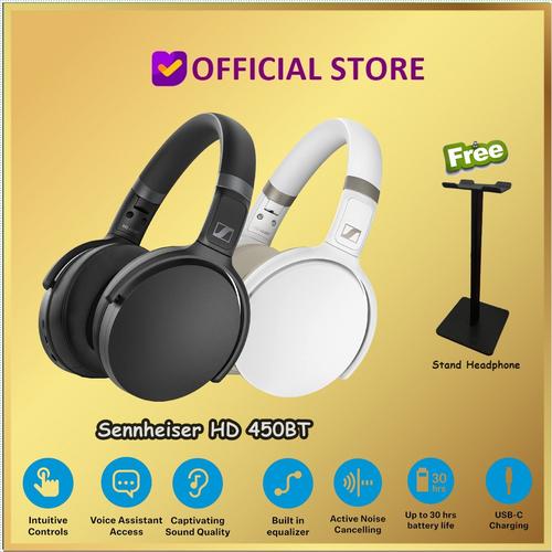 Promo Sennheiser HD 450BT Noise Canceling Wireless Headphones HD450BT HD  450 - Putih - Jakarta Selatan - DUNIA COMPUTER \u0026 SERVICE | Tokopedia