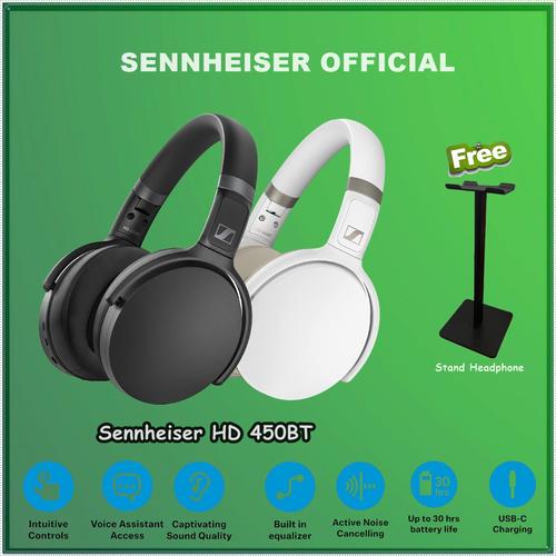 Promo Sennheiser HD 450BT Noise Canceling Wireless Headphones HD450BT HD  450 - Putih - Jakarta Selatan - Official Brands | Tokopedia
