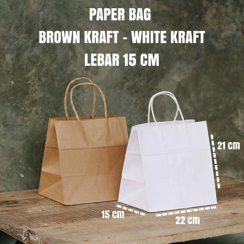 Gambar PAPER GOODIE BAG - SHOOPING BAG- TAS KERTAS CRAFT POLOS M MURAH - Cokelat, 21x15x22 dari Serbiserbaserbaserbi Jakarta Selatan Tokopedia
