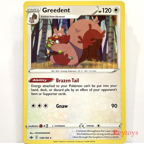 Pokemon - Carta Singola Greedent Holo 128/198 Dall'espansione Chilling Reign - 2