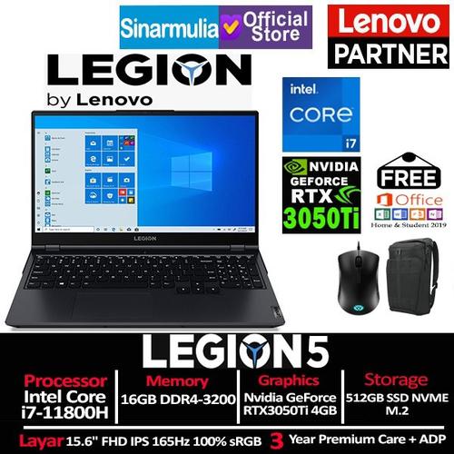 Gambar Lenovo Legion 5i i7-11800H RTX3050Ti 512GB SSD 16GB 165Hz 100% sRGB Wi dari Sinarmulia Sukses Makmur Jakarta Barat Tokopedia