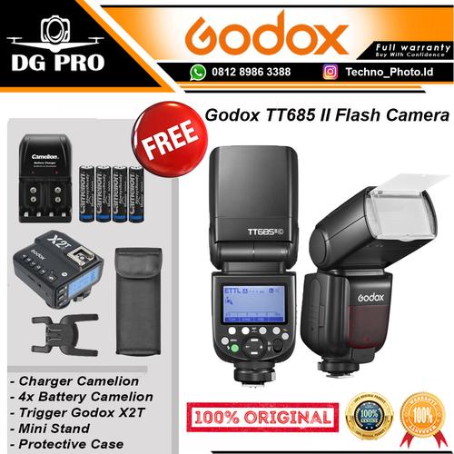 Jual Godox TT685 II Flash for Cameras Canon Nikon Sony Fujifilm TT685II X2T CANON, PAKET