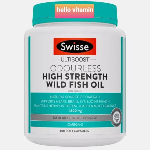 Jual Swisse Odourless High Strength Wild Fish Oil 1500mg 400caps- Omega 3 -  Jakarta Barat - HELLO VITAMIN | Tokopedia