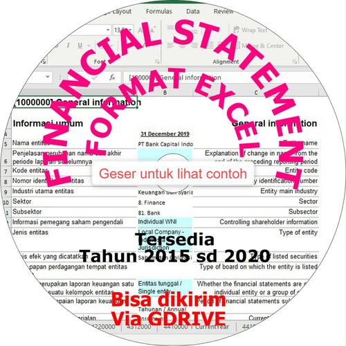 Gambar Financial Statement Emiten di Bursa Efek Indonesia Format Excel dari Data BEI Kota Semarang Tokopedia