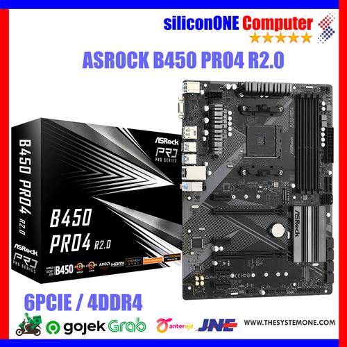 Gambar ASROCK B450 PRO4 dari silicon ONE Computer Kota Bandung Tokopedia