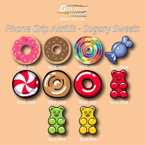 Jual Phone Grip Akrilik/Popsocket Akrilik Sugary Sweets 001-030