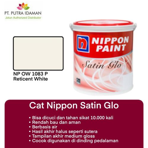 Jual CAT INTERIOR NIPPON PAINT SATIN GLO 2,5L RETICENT WHITE OW 1083P
