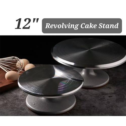 Jual 12" Revolving Cake Stand / Turntable / Meja Putar Stainless Lazy