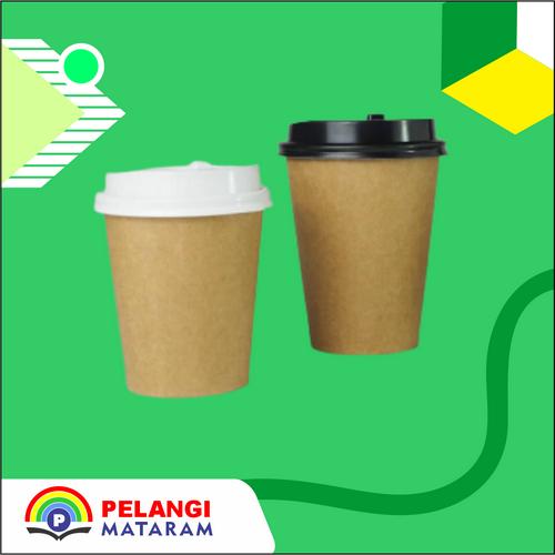 Jual HOT PAPER CUP 12 oz POLOS WARNA COKLAT GELAS KERTAS TAHAN PANAS ...