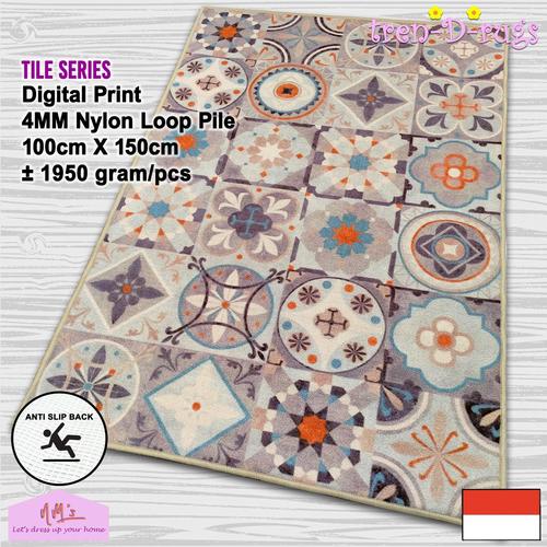 Gambar Karpet digital print alas lantai bulu permadani ruang tamu antislip - Ethnic Tile dari NM's Let's Dress Up Your Home Jakarta Selatan Tokopedia
