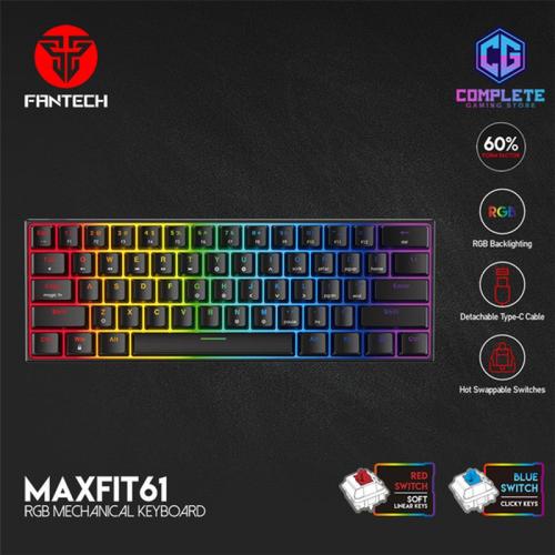 Gambar Keyboard Fantech MAXFIT61 MK857 BLACK - Blue Switch dari ArinGoComputer Kota Samarinda Tokopedia