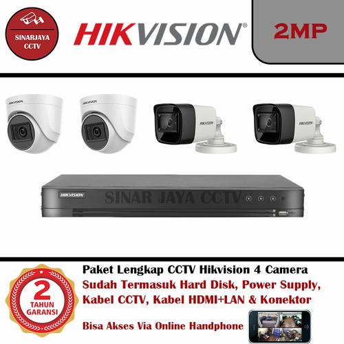 Gambar PAKET CCTV 4CHANEL HIKVISION TURBO HD 2MP dari sinarjaya cctv Jakarta Barat Tokopedia