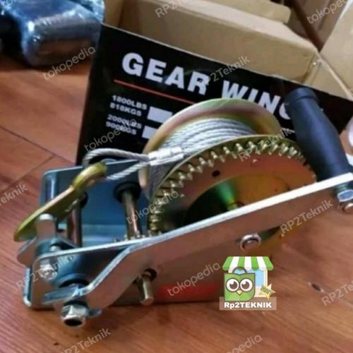 Jual Hand Winch 500 Kg Katrol Steel Cable Gear kerekan manual 1000 lbs