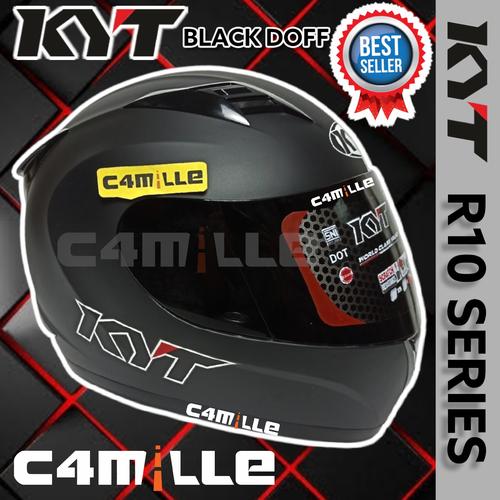 Gambar HELM KYT R10 R 10 SOLID BLACK DOFF FULL FACE - M dari C4MILLE Store Jakarta Utara Tokopedia