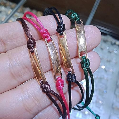 GELANG TALI CHARM EMAS PLAT POLOS 10K 
