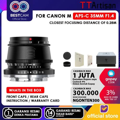 Gambar TTArtisan 35mm f1.4 Manual Focus Lens TT Artisan Lensa Mount - Black, For Canon M dari BestCam Jakarta Utara Tokopedia