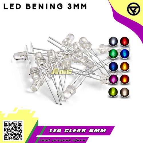Jual Led Bening 3mm Clear 3 mm Warna Merah Hijau Biru Kuning Putih ...