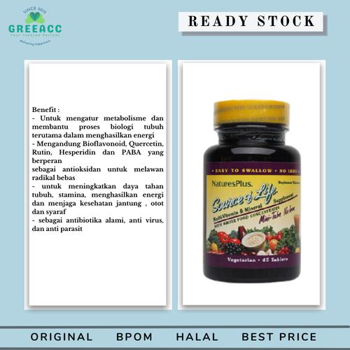 Gambar Nature's Plus Source Of Life 45 Mini tabs SOL No Iron Natures dari Greeacc Jakarta Barat Tokopedia