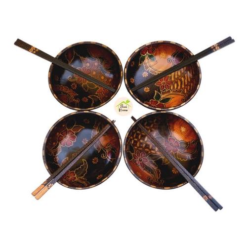 Gambar Mangkuk Sumpit 4set/Rice bowl with chopsticks dari Seni Home Jakarta Selatan Tokopedia