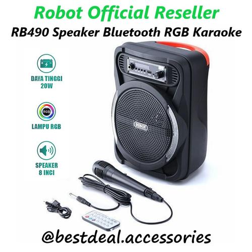 Gambar Robot RB450 Portable Bluetooth Speaker RGB Karaoke + Mic + Remote dari bestdeal official Jakarta Pusat Tokopedia