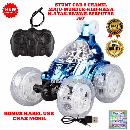 Mainan anak mobil rc stunt car 360 usb charging terbaru MERAH BONUS CAS  di Nizamtoko Tokopedia