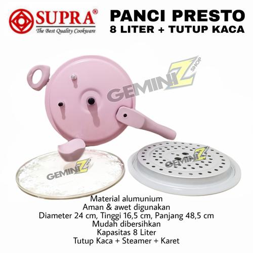 Jual Panci Presto Supra 8 Liter Tutup 
