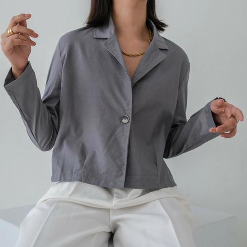Jual Kemeja Crop Wanita Oversize Shirt 