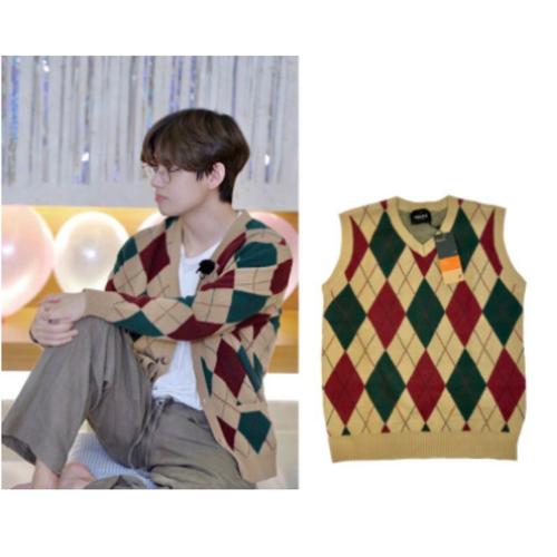 V-BTS cardigan vest rhombus - VEST 