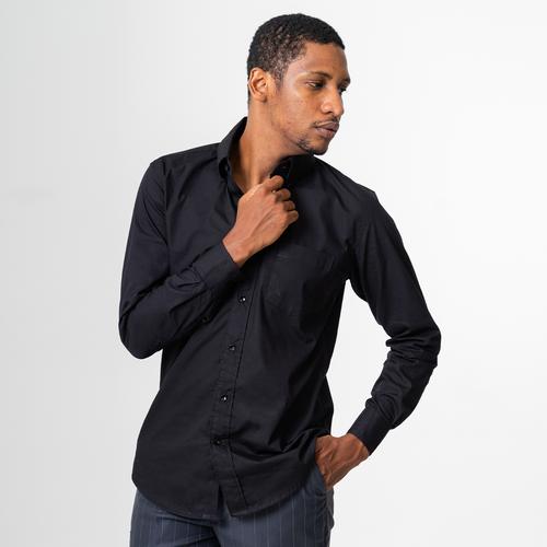 Promo Black Shirt Button-Down - S - Kab 