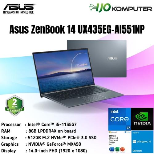 Jual ASUS ZENBOOK 14 UX435EG i5-1135G7 8GB 512GB MX450 2GB 14