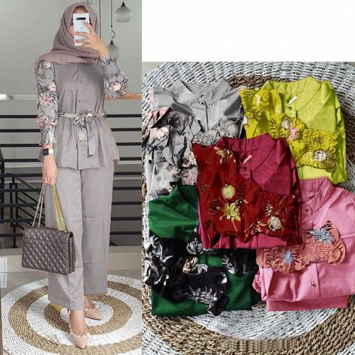 Jual Setelan outfit tunik celana muslim 