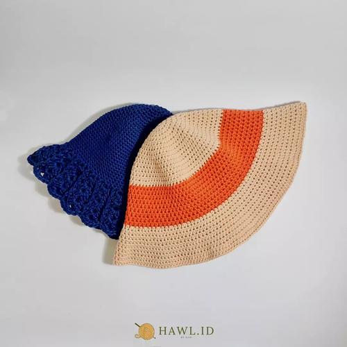 Jual Shell Brim Bucket Hat / Crochet 
