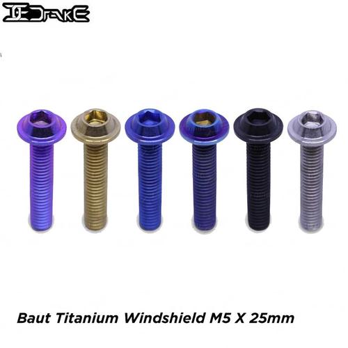 Jual Drake Baut Titanium Windshield Kawasaki ZX-25R M5x25mm