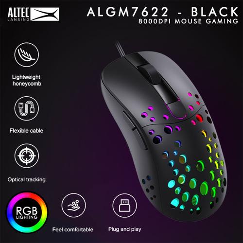 Gambar Mouse Gaming Altec Lansing ALGM-7622 Black - RGB Backlight - 8000 DPI dari YOUNGS COMPUTER Kab. Sleman Tokopedia