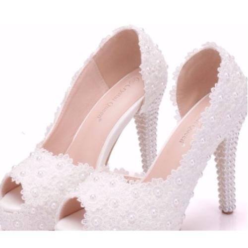 Jual WOMEN SWEET WHITE FLOWER LACE 