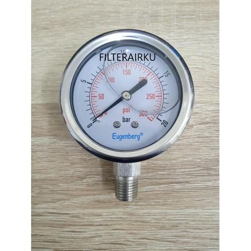 Jual Pressure Gauge 20 Bar Drat Bawah Jakarta Barat Filterairku
