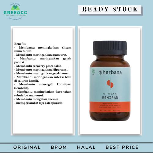 Jual HERBANA Relief Sari Meniran 60 Kapsul Vitamin Daya Tahan Tubuh
