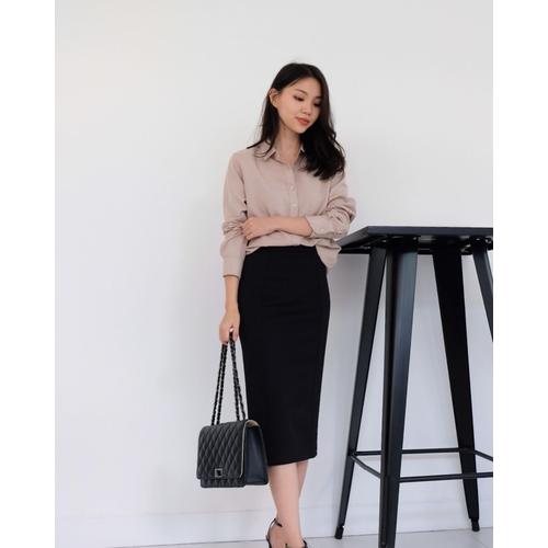 midi skirt black
